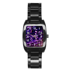 Light Violet Purple Technology Stainless Steel Barrel Watch by Pakrebo