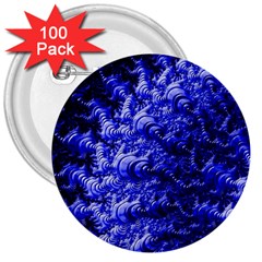 Rich Blue Digital Abstract 3  Buttons (100 Pack)  by Pakrebo