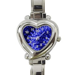 Rich Blue Digital Abstract Heart Italian Charm Watch by Pakrebo