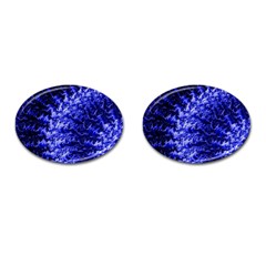 Rich Blue Digital Abstract Cufflinks (Oval)