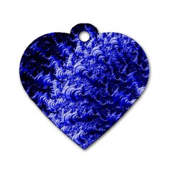 Rich Blue Digital Abstract Dog Tag Heart (One Side)