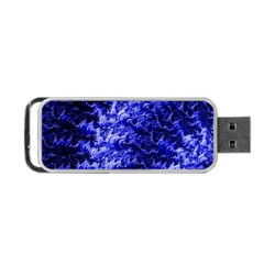 Rich Blue Digital Abstract Portable Usb Flash (one Side) by Pakrebo