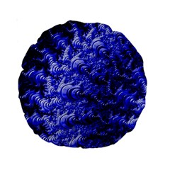 Rich Blue Digital Abstract Standard 15  Premium Round Cushions by Pakrebo