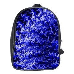 Rich Blue Digital Abstract School Bag (xl) by Pakrebo