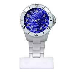 Rich Blue Digital Abstract Plastic Nurses Watch by Pakrebo