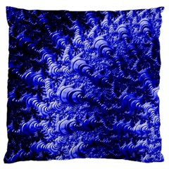 Rich Blue Digital Abstract Large Flano Cushion Case (one Side) by Pakrebo