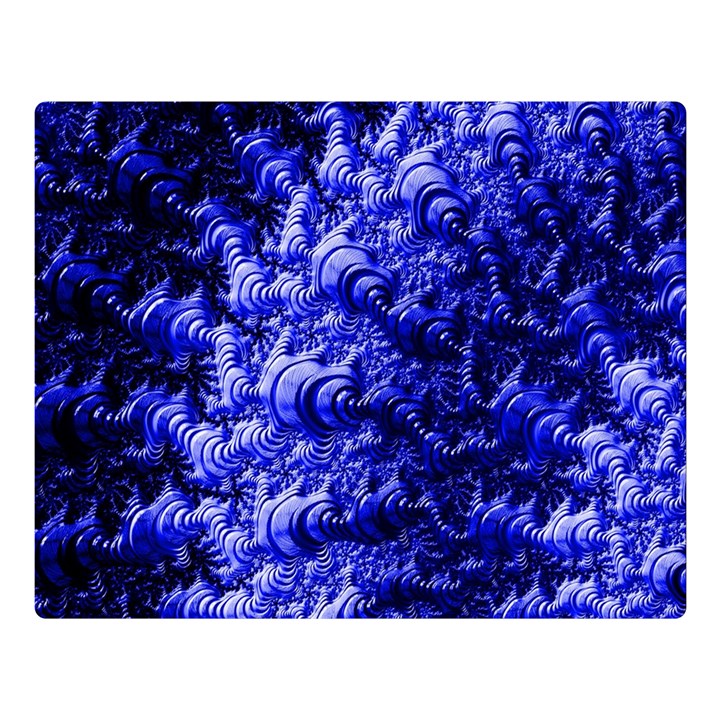 Rich Blue Digital Abstract Double Sided Flano Blanket (Large) 