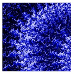 Rich Blue Digital Abstract Large Satin Scarf (Square)