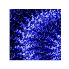 Rich Blue Digital Abstract Small Satin Scarf (Square)