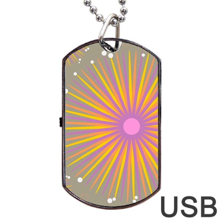 Background Floral Non Seamless Dog Tag USB Flash (One Side)