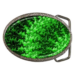 Green Abstract Fractal Background Belt Buckles by Pakrebo