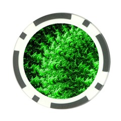 Green Abstract Fractal Background Poker Chip Card Guard by Pakrebo