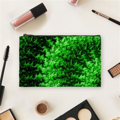 Green Abstract Fractal Background Cosmetic Bag (medium) by Pakrebo