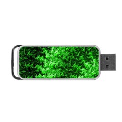 Green Abstract Fractal Background Portable Usb Flash (one Side) by Pakrebo