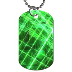 Futuristic Background Laser Green Dog Tag (one Side) by Pakrebo