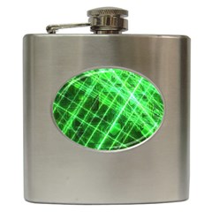 Futuristic Background Laser Green Hip Flask (6 oz)