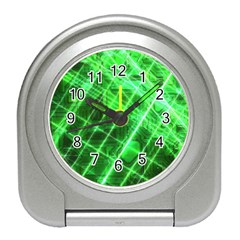 Futuristic Background Laser Green Travel Alarm Clock