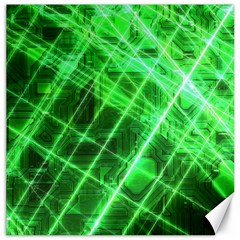 Futuristic Background Laser Green Canvas 12  x 12 