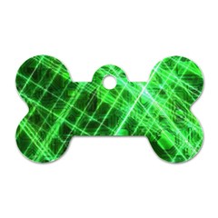 Futuristic Background Laser Green Dog Tag Bone (One Side)