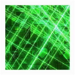 Futuristic Background Laser Green Medium Glasses Cloth