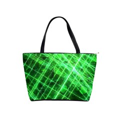 Futuristic Background Laser Green Classic Shoulder Handbag