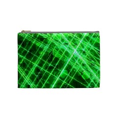 Futuristic Background Laser Green Cosmetic Bag (Medium)