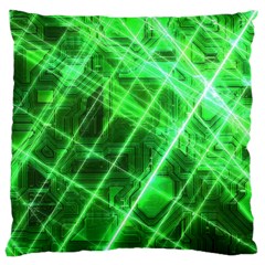 Futuristic Background Laser Green Large Cushion Case (Two Sides)