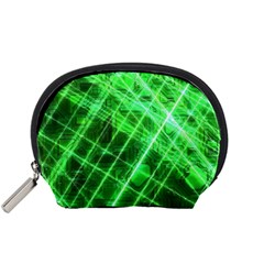 Futuristic Background Laser Green Accessory Pouch (Small)