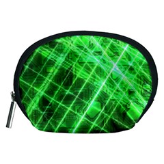 Futuristic Background Laser Green Accessory Pouch (Medium)