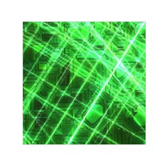 Futuristic Background Laser Green Small Satin Scarf (Square)