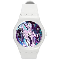 Color Acrylic Paint Art Painting Round Plastic Sport Watch (m) by Pakrebo