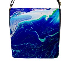 Paint Acrylic Paint Art Painting Blue Flap Closure Messenger Bag (l) by Pakrebo