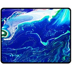 Paint Acrylic Paint Art Painting Blue Double Sided Fleece Blanket (medium)  by Pakrebo