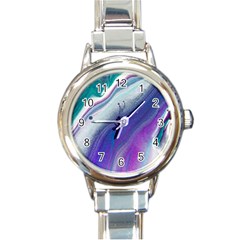 Color Acrylic Paint Art Painting Round Italian Charm Watch by Pakrebo