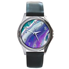 Color Acrylic Paint Art Painting Round Metal Watch by Pakrebo