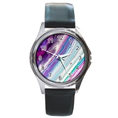 Color Acrylic Paint Art Painting Round Metal Watch by Pakrebo