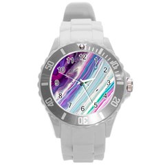 Color Acrylic Paint Art Painting Round Plastic Sport Watch (l) by Pakrebo