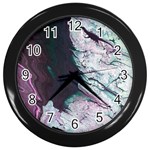 Color Acrylic Paint Art Painting Wall Clock (Black) Front