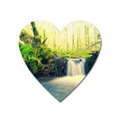 Waterfall River Nature Forest Heart Magnet by Pakrebo