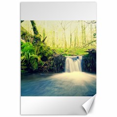 Waterfall River Nature Forest Canvas 24  X 36  by Pakrebo