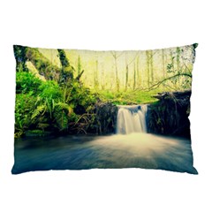 Waterfall River Nature Forest Pillow Case by Pakrebo