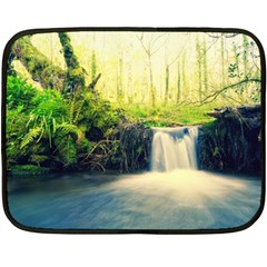 Waterfall River Nature Forest Fleece Blanket (mini) by Pakrebo