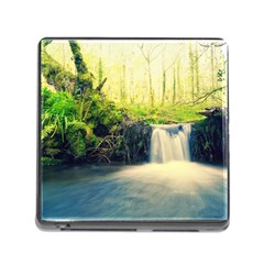 Waterfall River Nature Forest Memory Card Reader (square 5 Slot) by Pakrebo