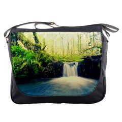 Waterfall River Nature Forest Messenger Bag by Pakrebo