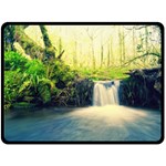 Waterfall River Nature Forest Double Sided Fleece Blanket (Large)  80 x60  Blanket Back