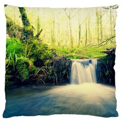 Waterfall River Nature Forest Standard Flano Cushion Case (one Side) by Pakrebo