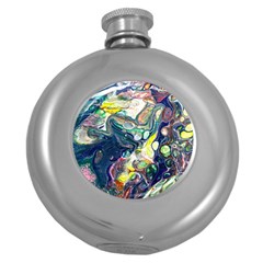 Paint Acrylic Paint Art Colorful Round Hip Flask (5 Oz) by Pakrebo