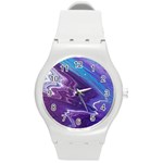 Color Acrylic Paint Art Painting Art Round Plastic Sport Watch (M) Front