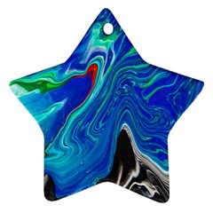 Paint Acrylic Paint Art Colorful Blue Ornament (star)