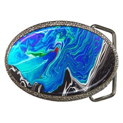 Paint Acrylic Paint Art Colorful Blue Belt Buckles by Pakrebo